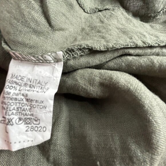 HD Diffusion Paris Women Green Polka Dots Linen Short Cap Sleeves Shirt Dress - Picture 4 of 9